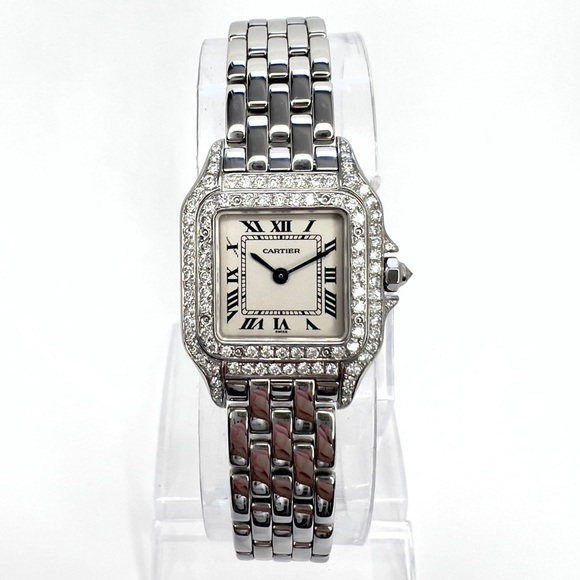 CARTIER PANTHERE 23mm Quartz Steel 0.89TCW DIAMOND Watch - Picture 1 of 11